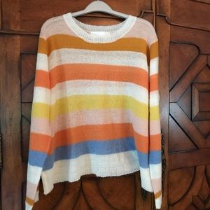 Striped sheer boxy sweater